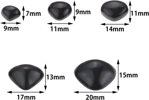 Yetaha 150PCS Plastic Toy Nose, 5 Sizes Craft Triangle Nose for Stuffed Animals Bear Dog Puppet DIY Dolls Making Supplies, Black&Brown...