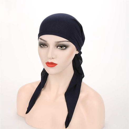Womens Turban Chemo Hat Head Scarves Slip-On Pre-Tied Headwear Bandana Sleep Hair Cover...