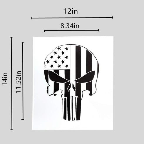 OBUY Punisher Skull Stencil for Painting on Wood, Walls, Fabric, Airbrush, More | Reusable 12 x 14 inch Mylar Template...