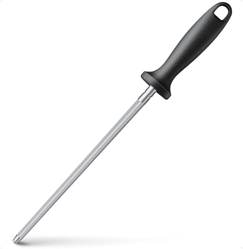 Knife Sharpener Rod, Kitchen Knives Sharpener Carbon Steel Professional Knife Sharpening Steel, Honing Rod with Hanging Holes (13 inches)...