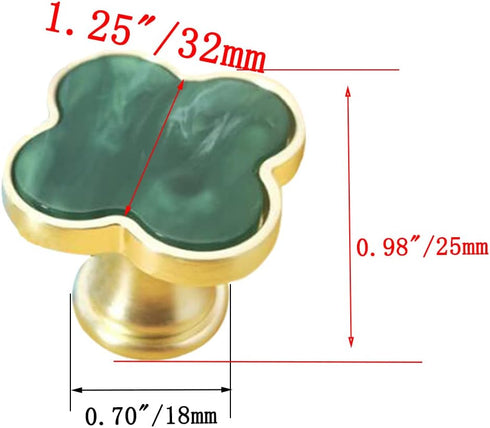 6 Pcs Clover Cabinets Knobs Dressering Pulls Cupboard Knobs Jewelry Box Pulls Drawer Wardrobe Wine Cabinet Handle Furniture Single Hole Door Handl...