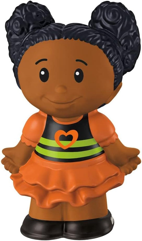 Replacement Part for Little People Tessa and Pumpkin Halloween Playset - CJD01 ~ Replacement Little Girl Tessa Figure in Orange and Black Dress wi...