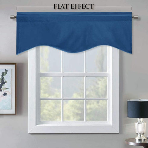 Luxury Decoration Velvet Valance Curtains - Light Blocking Small Window Scalloped Valance with Solid Rod Pocket Thick Privacy Tier Curtain for Caf...