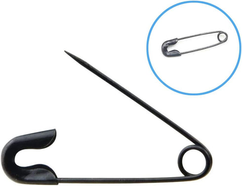 1,000Pcs Nickel-Plated Small Safety pins, 19mm Small Metal Sewing Clothing Accessories Decorative Fixed Safety pins (Black)...