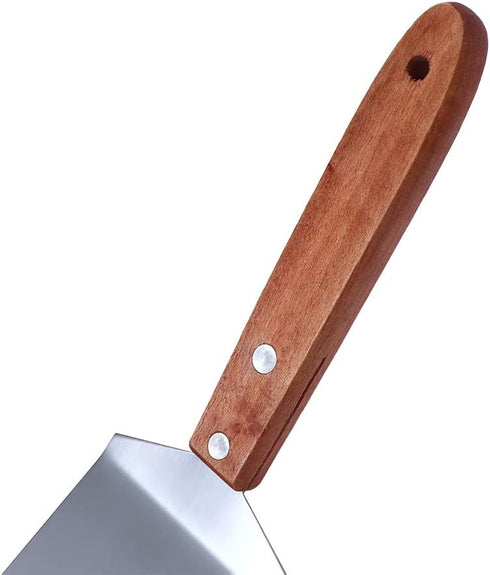 Stainless Steel Spatula Pancake Baking Fried Cooking Turner,Wood Handle for Cast Iron Skillet,Hamburger Spatula for DIY Kitchen Accessories...