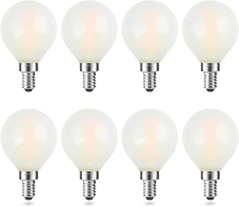 Frosted E12 LED Light Bulbs 25-Watt Equivalent, Warm White 2700K, 2W G15/G50 Globe LED Bulb for Beside Lamp Ceiling Fan Pendant Lights Chandelier ...