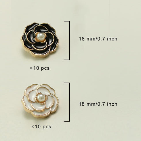 20 Pcs Rose Metal Buttons Flower Sweater Coat Suit Socialite Retro Style Buttons 18mm/0.7inch...