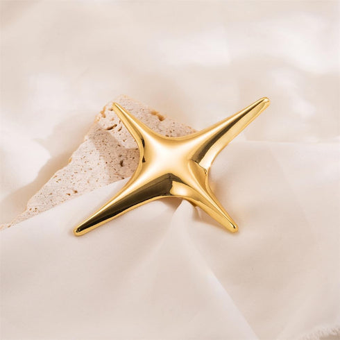 Gold Star Brooch Pin for Women Men Polished Stainless Steel Fashion Simple Brooches Lapel Pins Unique Hat Bag Dress Accessories Christmas Festival...