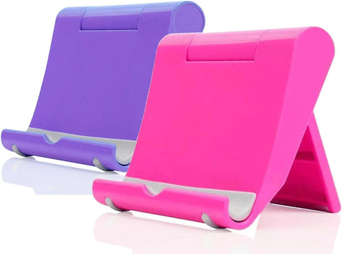 Cell Phone Stand for Desk 2 Pack Mobile Phone Holders Desktop Tablet Stand, Foldable Phone Dock Universal Adjustable Tablet Stand for Desk Compati...