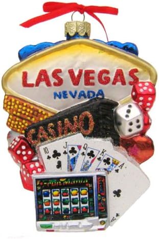 Kurt S. Adler Kurt Adler 5.5-Inch Las Vegas Glass Cityscape, 5 in, Multicolored Ornament...