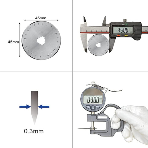 HEADLEY TOOLS 45mm Rotary Cutter Blades 10 Pack Fits Olfa, Fiskars, Replacement Rotary Blade for Arts Crafts Quilting Scrapbooking Sewing, Sharp a...