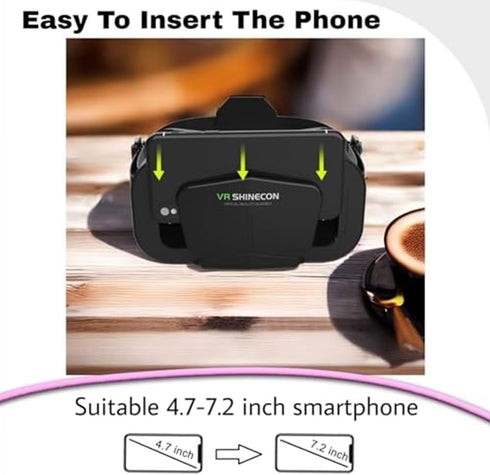VR Headset for iPhone or Android Phone,Virtual Reality 3D Glasses Headset Helmets,Compatible 4.7-7.2 inch Mobile...