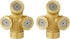 Feelers Brass Misting Spray Nozzle, 1/2" BSPF 3-Holes Large Atomizing Spray Garden Sprinklers Agricultural Irrigation System Adapter Fitting (Pack...