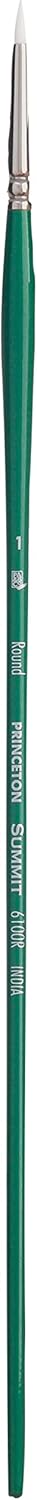 Princeton Summit White Synthetic Paint Brush for Acrylic and Oil, Series 6100, Round, 1...