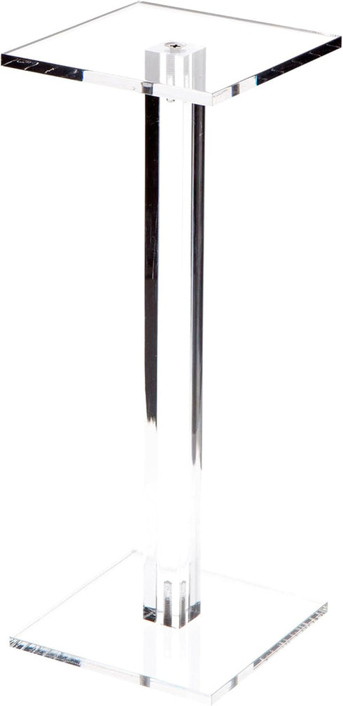 Plymor Clear Acrylic Square Barbell Pedestal Display Riser, 10.5" H x 4" W x 4" D (1/4" thick)...