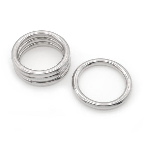 Heavy Duty Stainless Steel Metal O-Ring Welded Metal Round Rings for Camping Belt, Luggage Hardware Accessories (4, 8 x 50mm ID)...