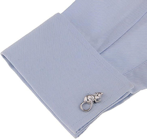 Mouse Rat Animal Pair Cufflinks in Presentation Gift Box & Polishing Cloth...