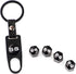 4Pcs Leakproof Tire Valve Stem Air Caps Covers Zinc Alloy and 1Pcs Wrench Keychain Combo Set for Chevy Silver Camaro SS Logo Decoration Accessorie...