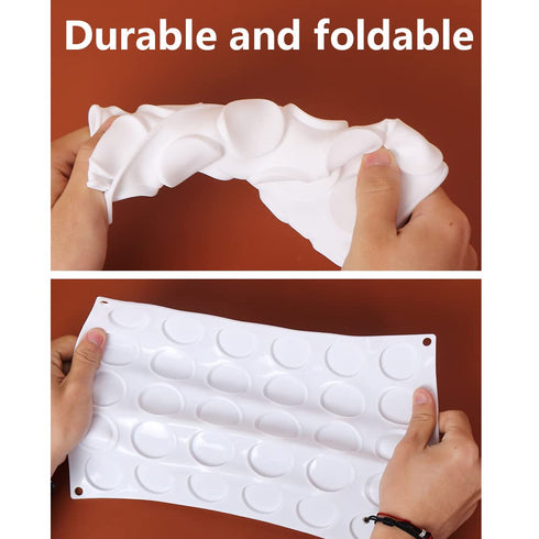 Wax Seal Silicone Mat for Wax Sealing Stamp, 30 Cavity Wax Seal Molds with 300Pcs Removable Sticky Adhesive Dots for DIY Craft Adhesive Waxing Sta...