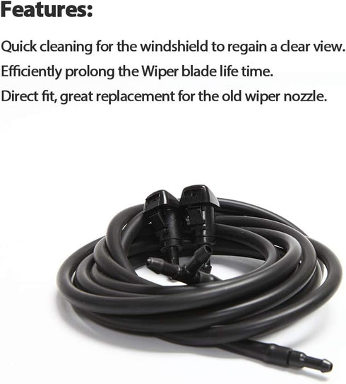 Windshield Washer Nozzles Kit, for Chrysler, Dodge, Ram Washer Jet and Fluid Hose with Connector...