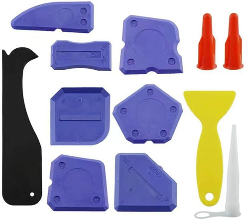 12 Sets Blue Silicone Caulking Tools Set Kit Sealant Finishing Tool Grout Scraper for Kitchen Bathroom Floor Window Sealant Sealing Sink Joint...