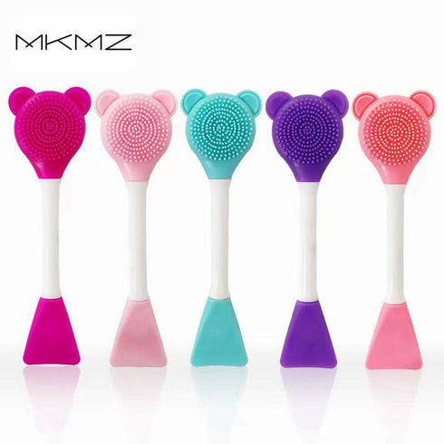 Pink Facial Cream Spatula Silicone Face Mask Brush Mask Beauty Tool-Double Heads Skincare Applicator Tools for Facial Masks Apply Cream Makeup Bru...