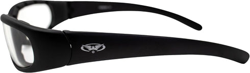 Global Vision Chicago Padded Motorcycle Riding Sunglasses 2 Pack Black Frames Clear & Smoke Lenses...