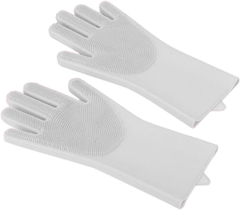 Pet Grooming Gloves, Heat Resistant Silicone Dog Cat Bathing Washing Mitts with High-Density Teeth and Enhanced Five Finger Design, Massaging Hair...