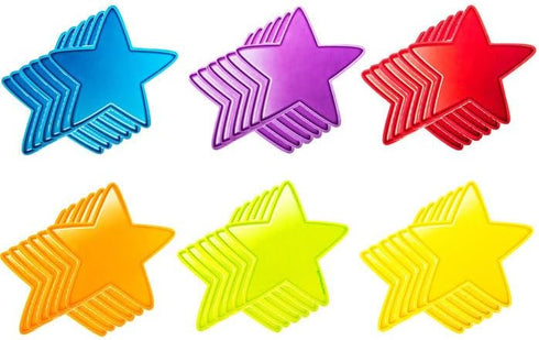 36 Star Cut-Outs Cardstock Bulletin Board Accent - 6 Colors - DIY Crafts 3 Inch Shapes...