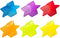36 Star Cut-Outs Cardstock Bulletin Board Accent - 6 Colors - DIY Crafts 3 Inch Shapes...