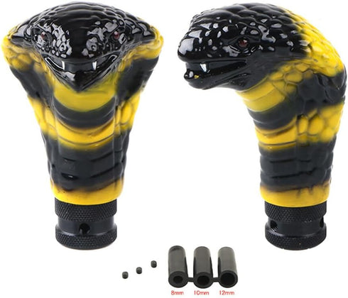 Gear Shift Knob, Universal Gear Shift Knob Snake Shape Shift Knob Handle Shifter Lever Stick with 3 Adapters Knob Personalized Car Shift Handle fo...