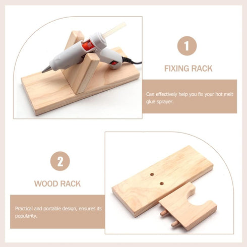 Ciieeo Stand for Hot Glue Wood Stand for Hot Glue Sprayer Hot Glue Stand Mini Glue Wood Stand Base Wood Hot Melt Glue Stand...