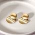 Gold Hoop Earrings Double Layered Disc Drop Fashion Earrings 14K Gold Plated Polished Stainless Steel Earrings Jewelry (Double Disc Drop Earrings ...
