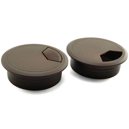 2pcs 2inch Desk Wire Cord Cable Grommets Hole Cover for Office PC Desk Cable Cord Organizer Plastic Cover(Dark Brown)...