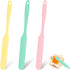 3pcs Silicone Jar Spatula Heat Resistant Kitchen Spatulas with Long Handle, Mixing Batter Scraper Jam Spreader Cake Cream Butter Spatulas for Jars...