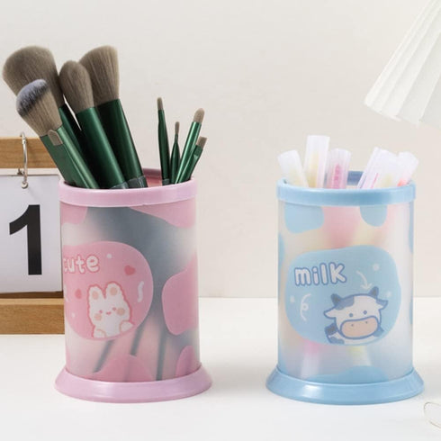 School Supplies,Pencil Holder for Desk Organizers,Cute Pencil Cup,Plastic Pen Cup,Portable Detachable Pen Holder,For Boys,Girls,kids,Teen(4Pack,Bl...