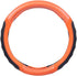 Motor Trend SW-812 Orange Ultra Sport Pebbled Leather Steering Wheel Cover with Carbon Fiber Detail-Universal Fit for Standard Sizes 14.5 to 15.5 ...
