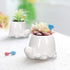 GeLive White Turtle Ceramic Succulent Planter, Tortoise Plant Pot, Windowsill Box, Animal Flower Container, Tabletop Decor with Drainage Hole (Set...