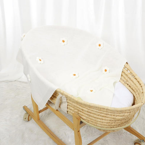 Baby Swaddle Blanket for Boys Girls Knitted Soft Cozy Newborn Infant Receiving Blankets for Crib Stroller White 30x40 Inches...