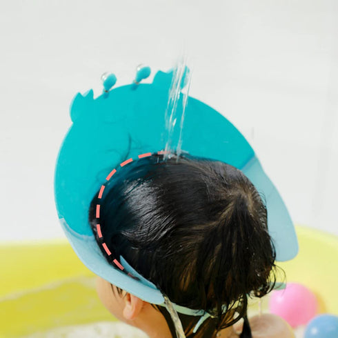 TOYANDONA Toddler Hair Washing Shield Baby Shower Cap, 2pcs Cute Crab Shampoo Hat Adjustable Silicone Shower Cap Hair Washing Hat for Kids Toddler...