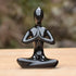OwMell Lot of 4 Meditation Yoga Pose Statue Figurine Ceramic Yoga Figure Set Decor - Black...