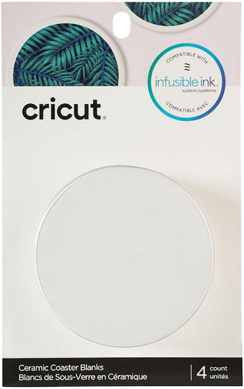 Cricut 2006582 Coaster Blanks, Ceramic Infusible Ink, White...