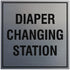 Signs ByLITA Square Diaper Changing Station Sign - Easy Installation | Durable Material (Brushed Silver) - Large...