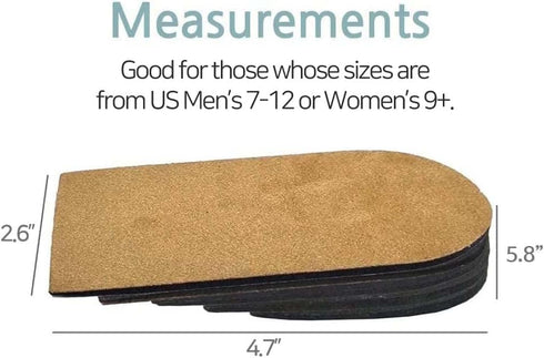 Adjustable Leg Length Discrepancy Heel Lifts Inserts Insoles - Pack of 2 (5 Layer Brown Large)...