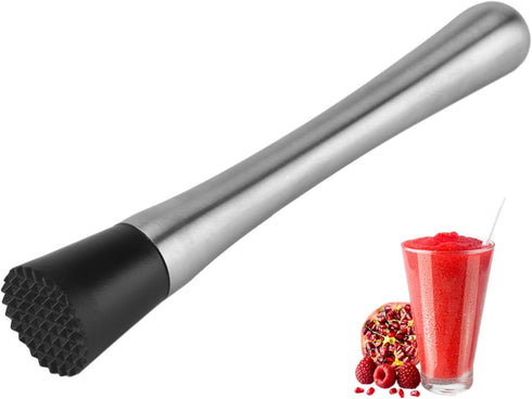 Fdit Cocktail Muddler Stainless Steel Bar Stick Mojito Masher Fruit Mixer Ideal Bartender Tool Barware...