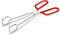 10-Inch Heavy Duty Stainless Steel Kitchen Tongs - Non-Slip Comfortable Red Grip, Scissor Design, Heat Resistant for BBQ and Cooking...