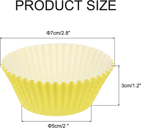 uxcell 100 Pcs Cupcake Liners, Muffins Paper Baking Cups Wrappers Standard Greaseproof for Baking Cupcake Wrapper, Yellow...