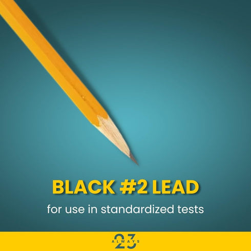 WoodCased Pencils, Yellow, Pre-sharpened, Pencils with Erasers, 2 HB 12 Pack...