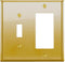 BRASS High Polished Gold Light Switch Cover MIDSIZE Wall Plate Combination Toggle Decorator Rocker 2 Gang Decora Toggle Metal Wallplate Combo Deco...