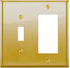 BRASS High Polished Gold Light Switch Cover MIDSIZE Wall Plate Combination Toggle Decorator Rocker 2 Gang Decora Toggle Metal Wallplate Combo Deco...
